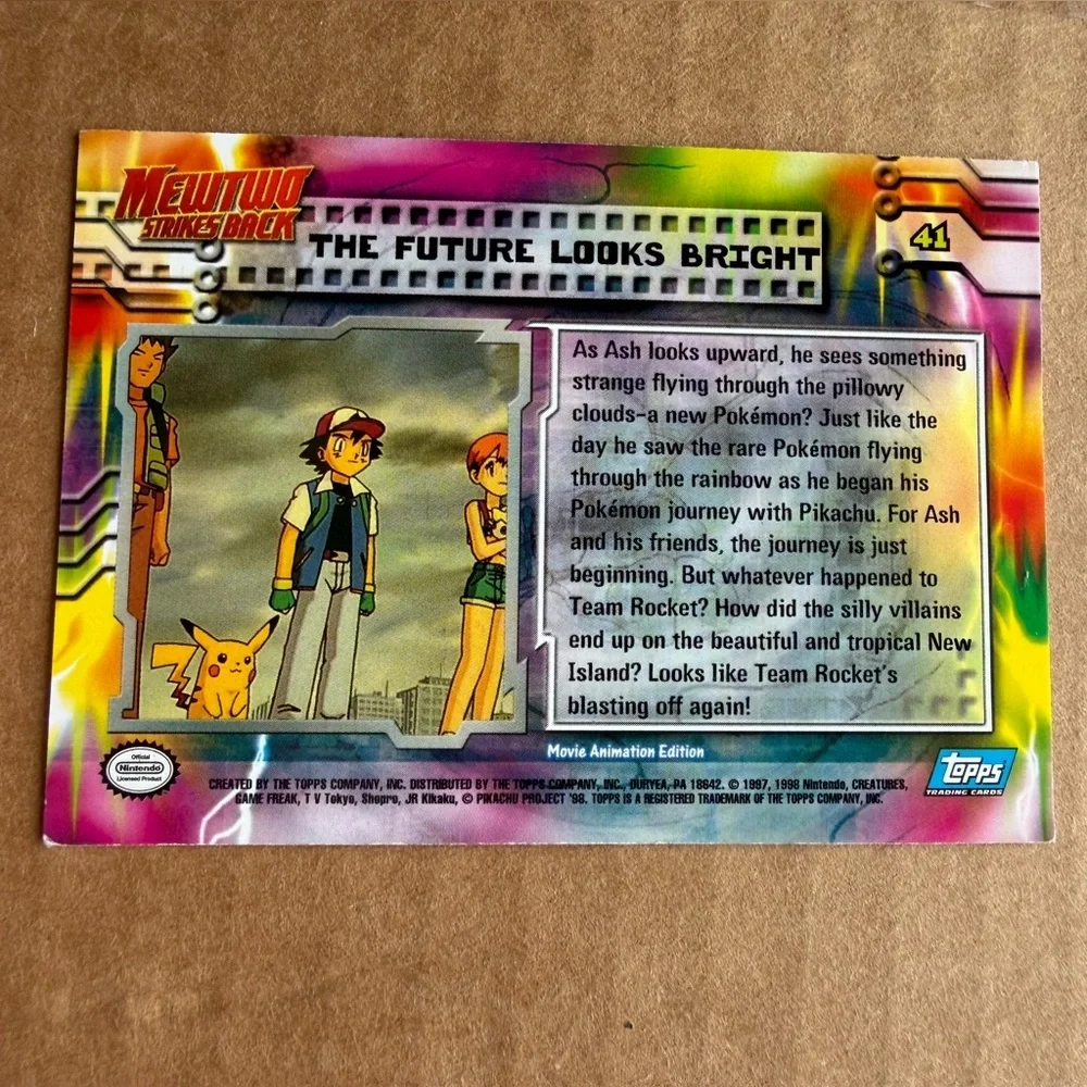 Pokemon Mewtwo Strikes Back Card with Mew #41 - Picture 2 of 2